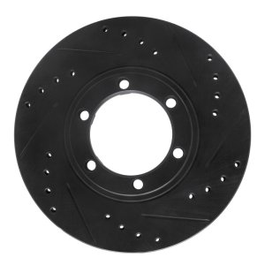 Chevrolet Luv Pickup Brake Rotor (1) - Front Right - R1 Concepts - Drilled & Slotted - Black - `86-`06